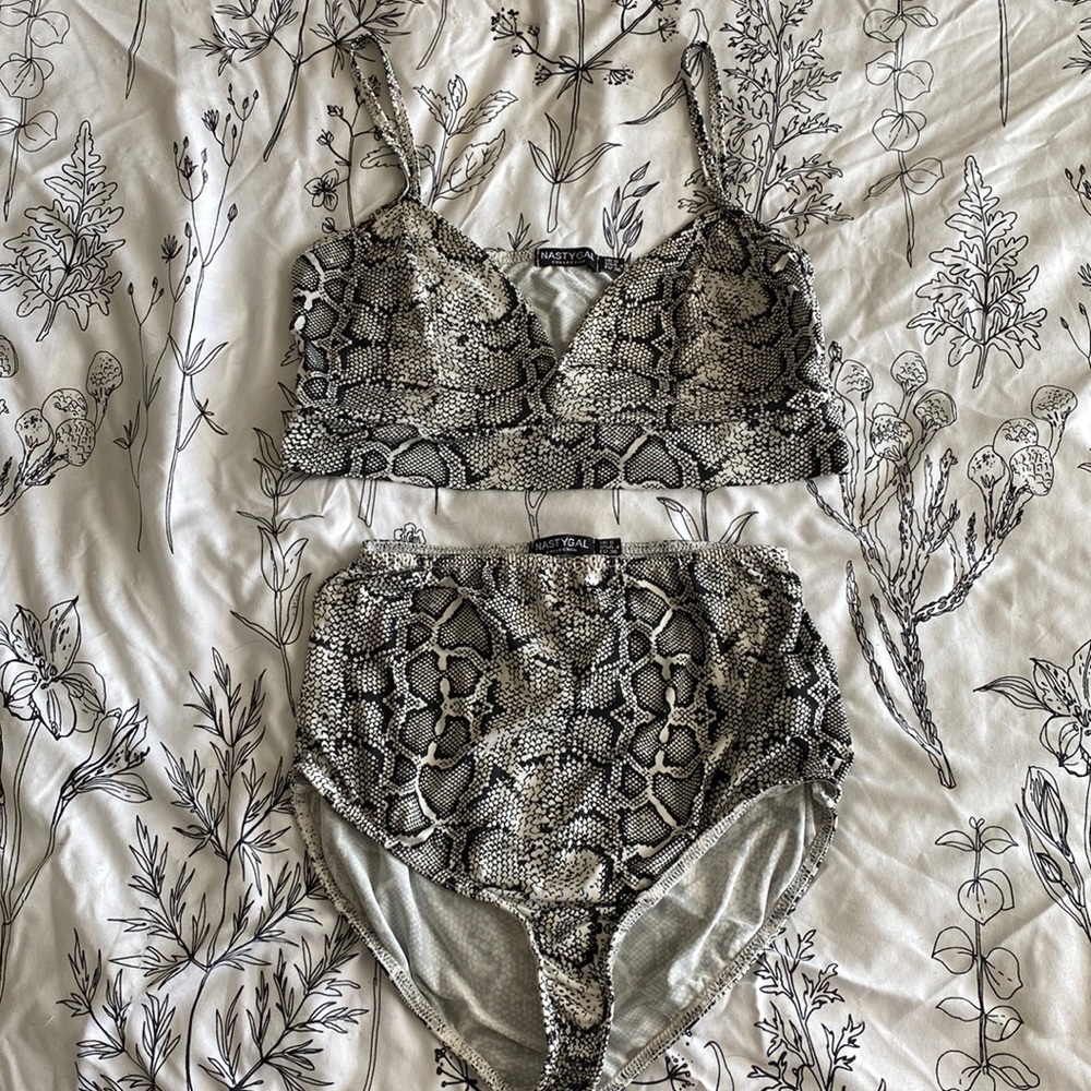 Nasty Gal snakeskin rave set